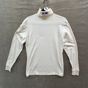 Vail Turtleneck Shirt Mens Large White Medalist Made in USA Ski Resort Retro